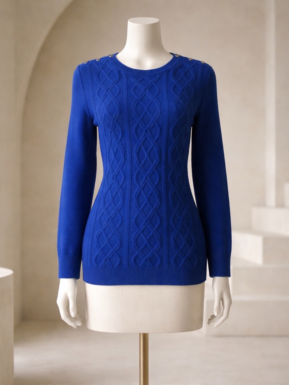 Talbots Women's Aran Button Sweater